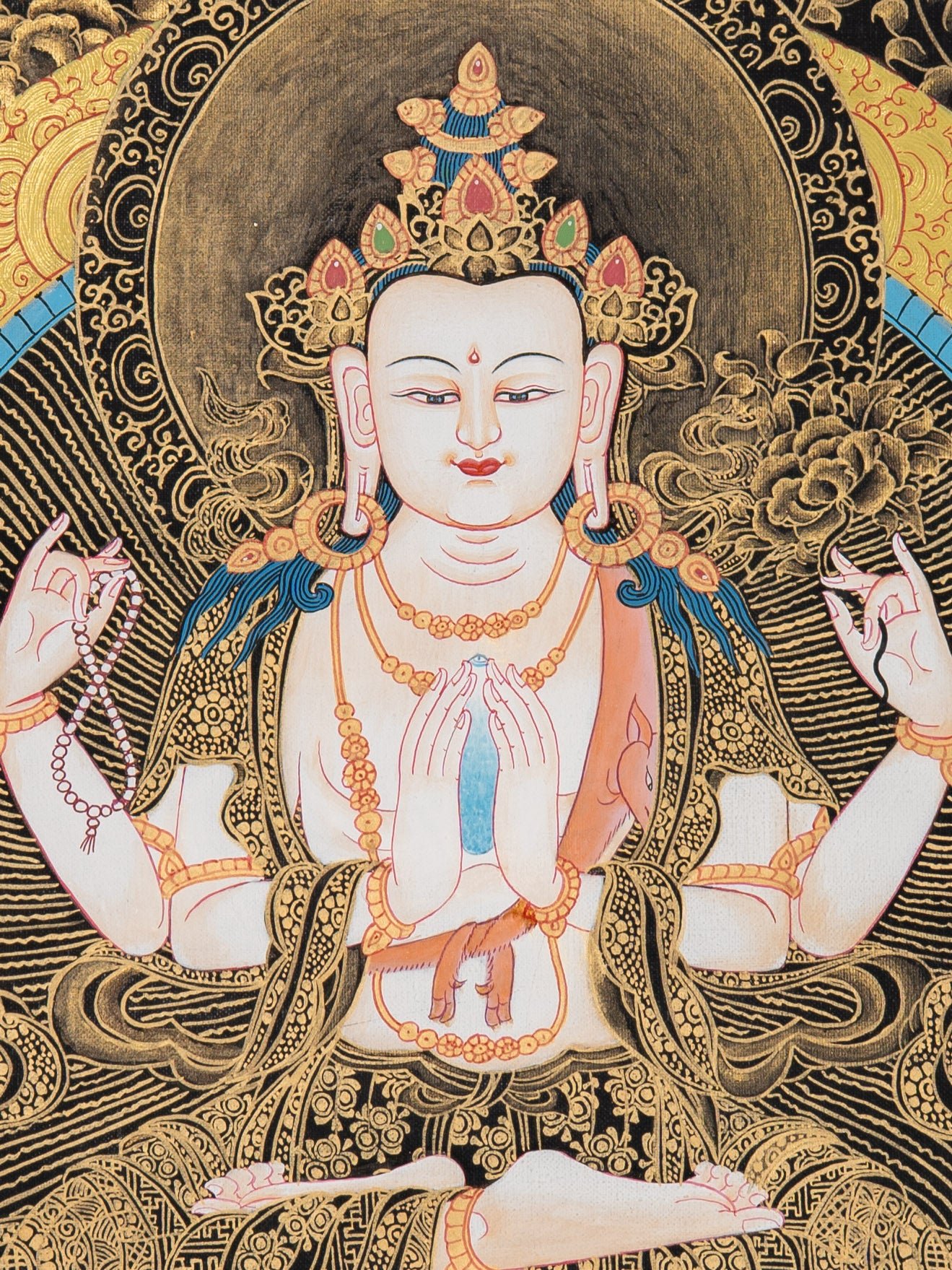 Handcrafted Chenrezig Thangka – Art of Compassion - Image 4