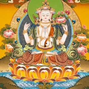 Tibetan Handpainted Chenrezig Thangka