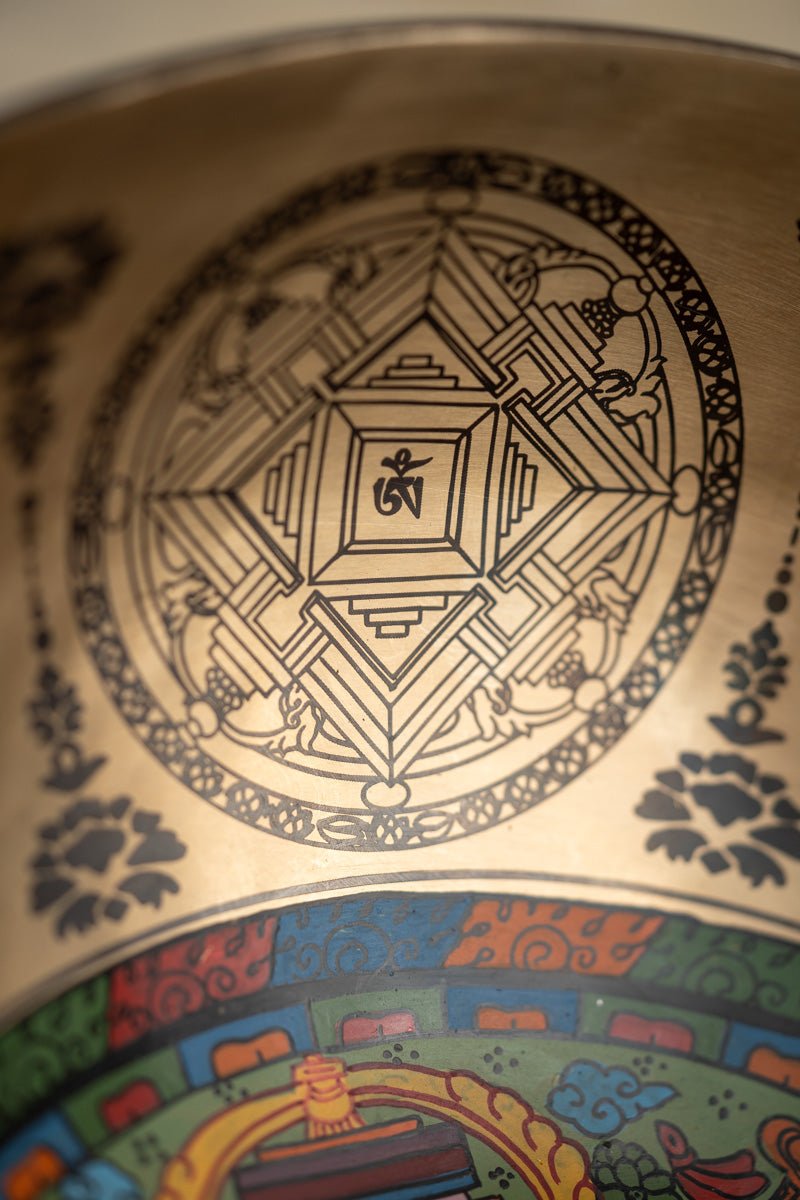 Mandala Wisdom Eyes Singing Bowl – Third Eye & Sacral Chakra - Image 3