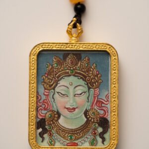 Green Tara Thangka with Locket
