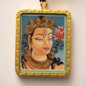 White Tara Ghau Thangka with Locket