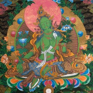 Hand-Painted Green Tara Thangka