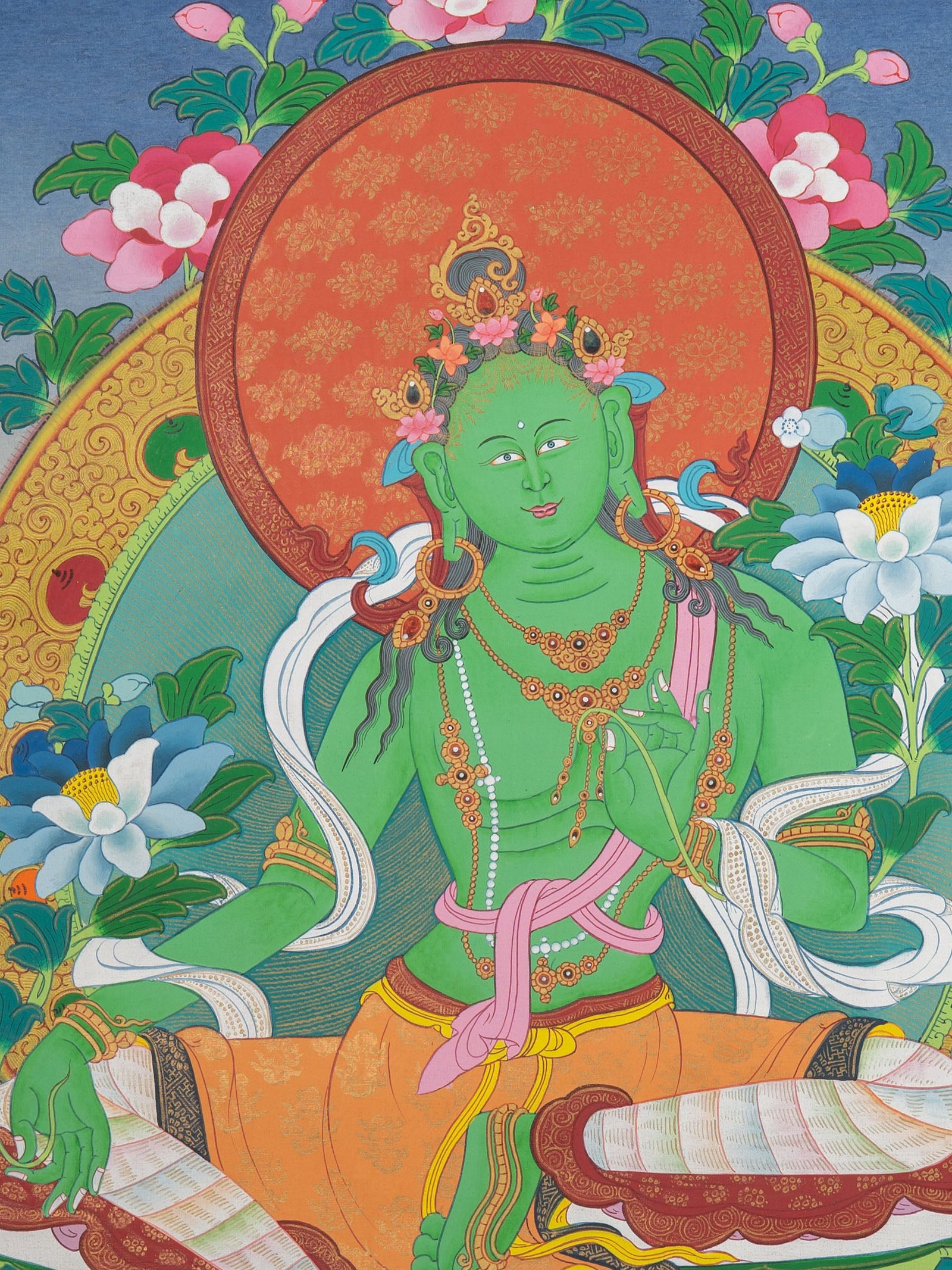 Green Tara Thangka Painting - Image 2