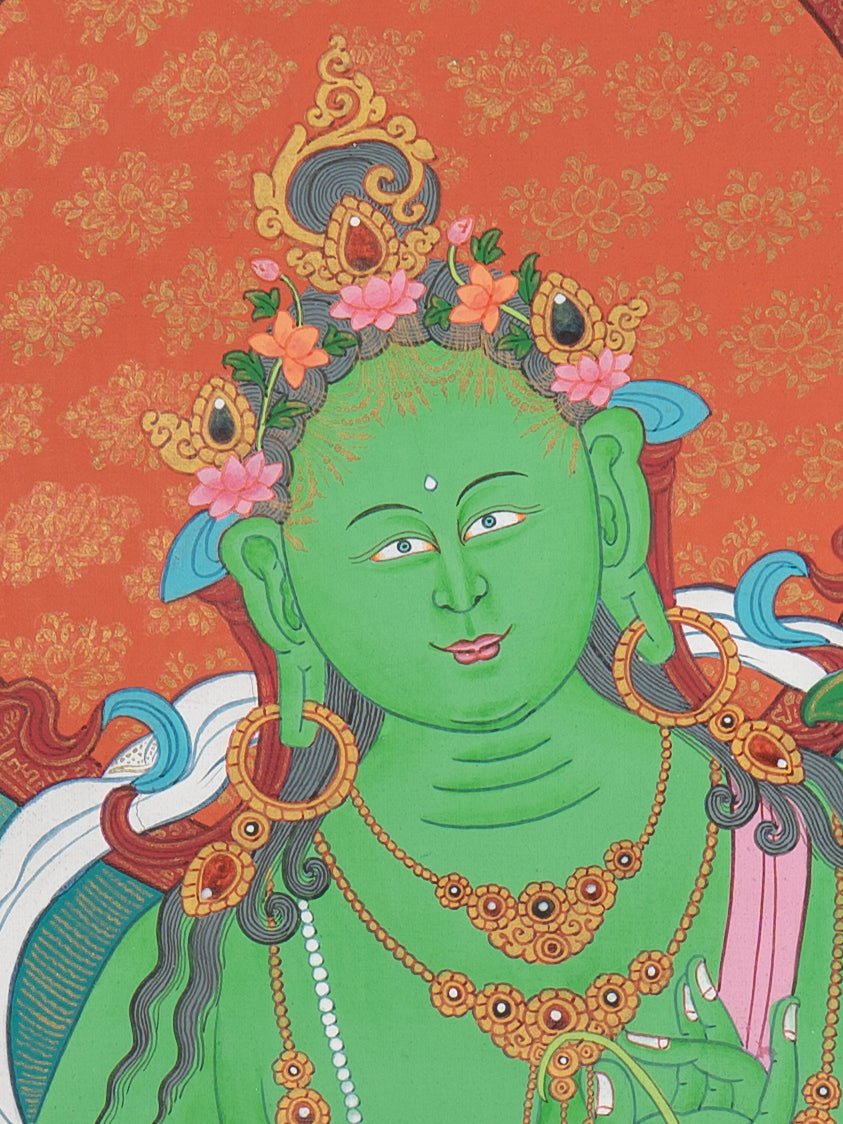 Green Tara Thangka Painting - Image 3