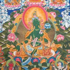 Green Tara Thangka – Hand-Painted Himalayan Art