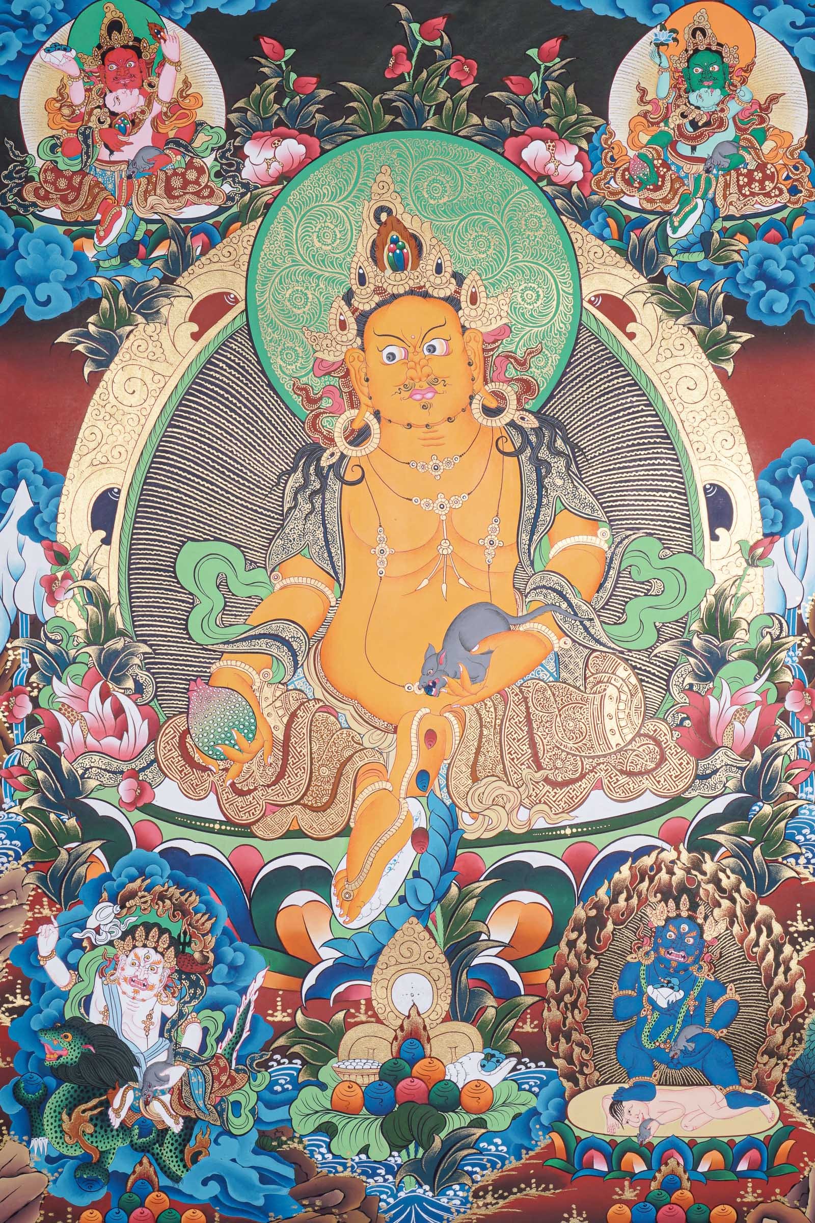 Pancha Zambala Thangka Painting