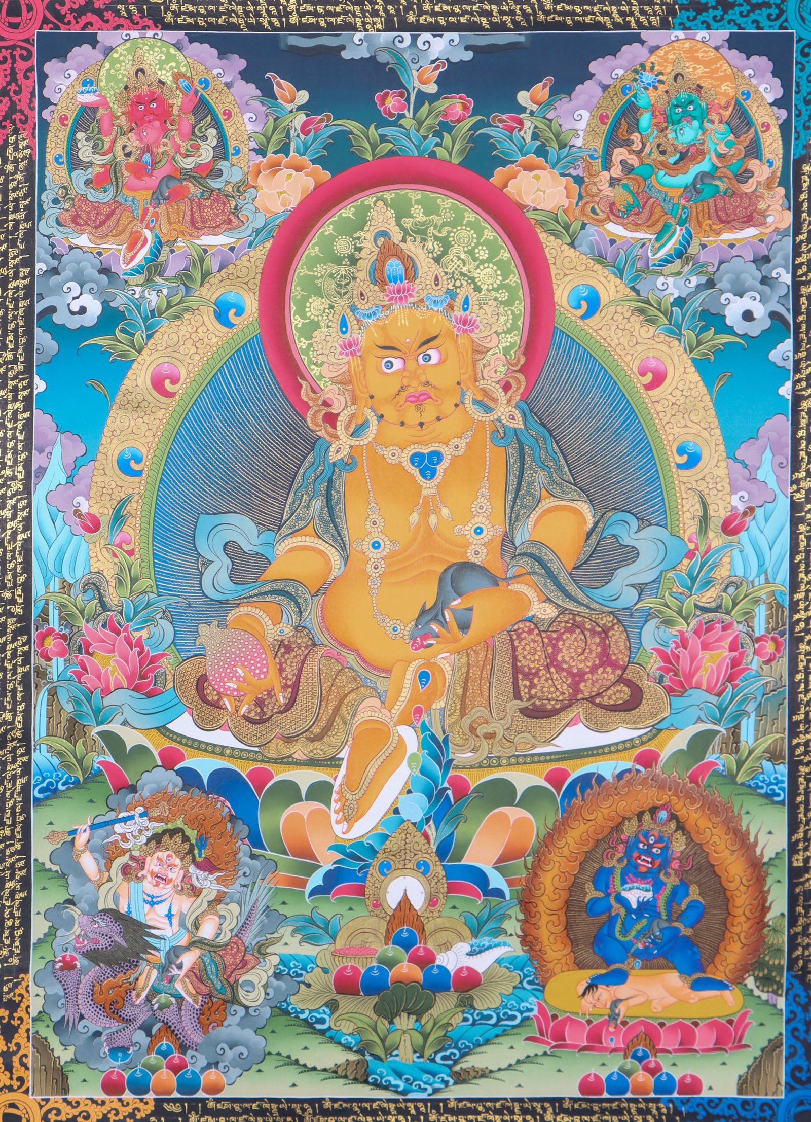 5 Zambalas Thangka Painting - Image 2