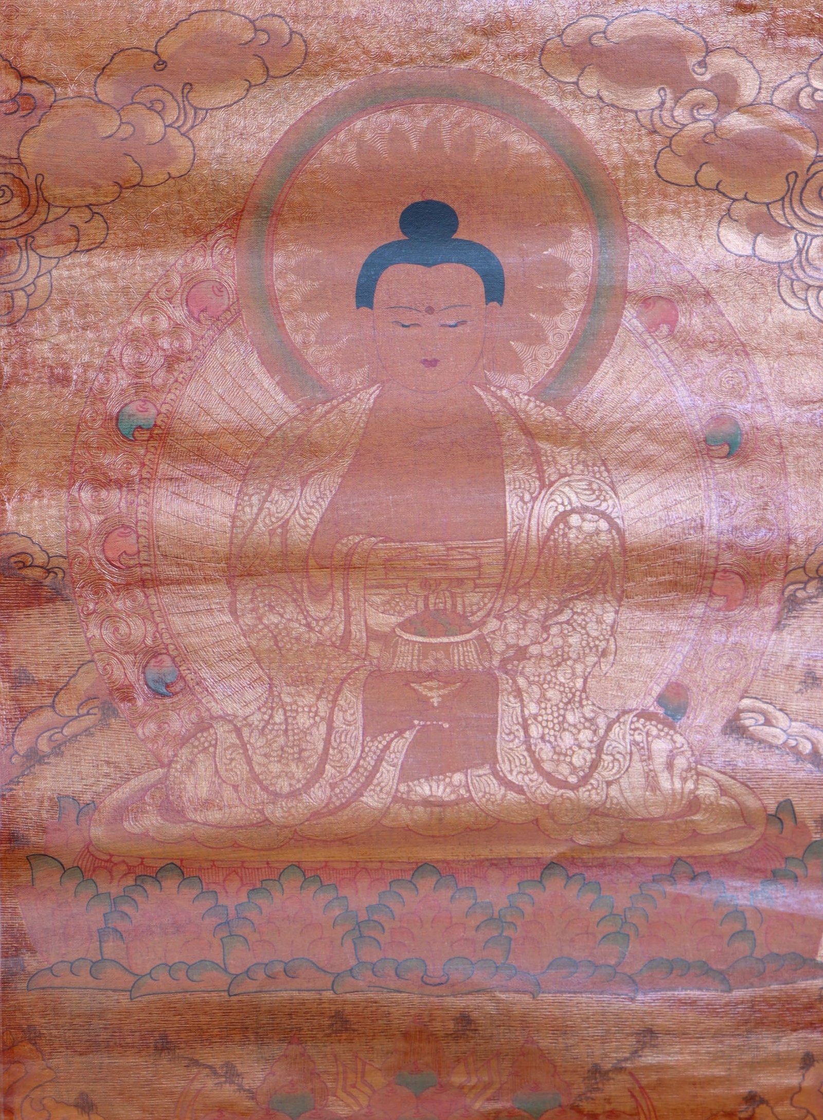antique amitabha buddha thangka