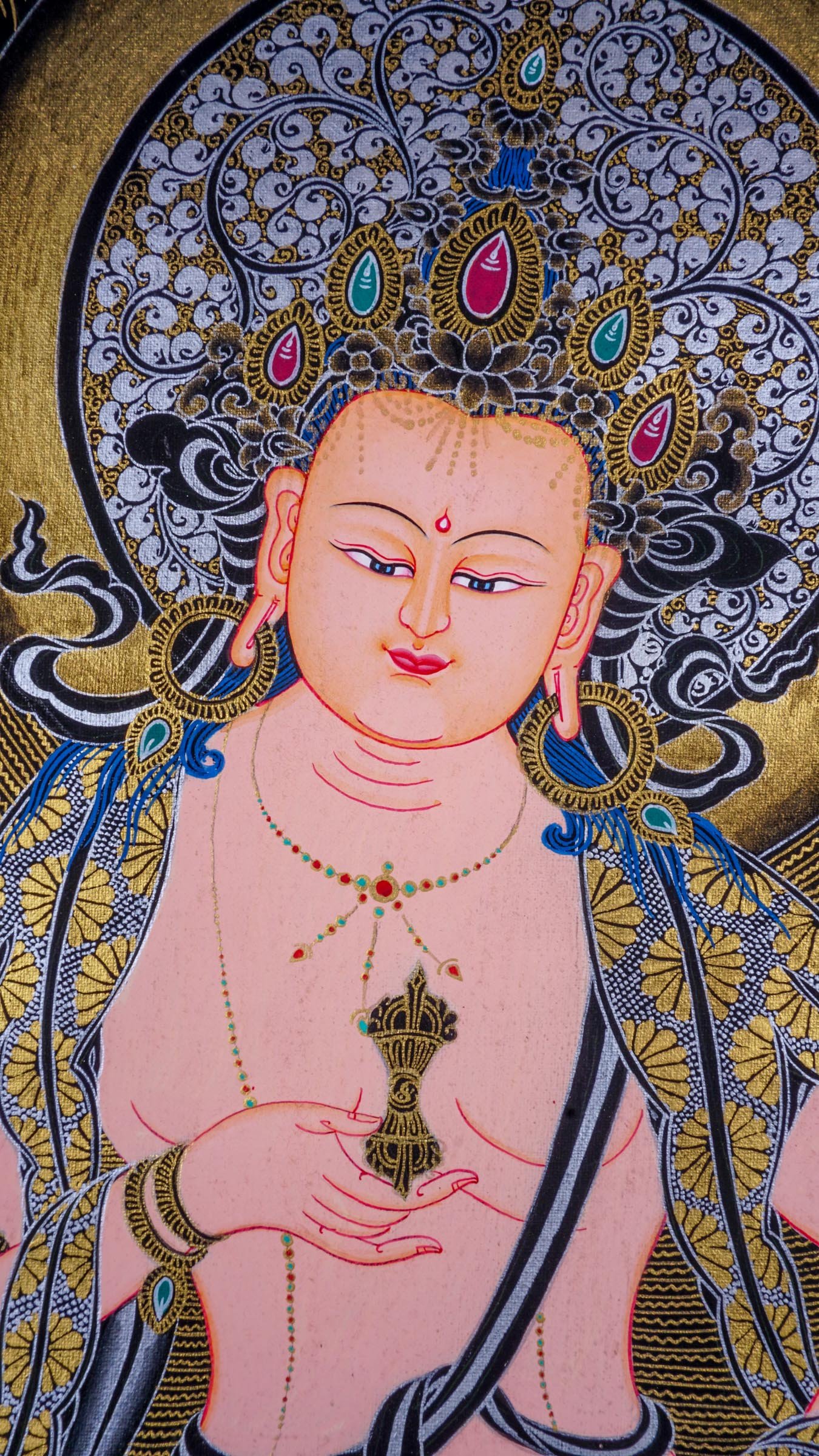 Tibetan Thangka painting of Vajrasattva - Image 3