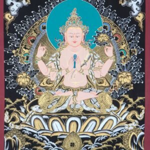 Black & Gold Chengresi Thangka