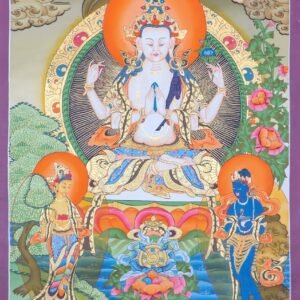 Tibetan Chengresi Thangka Painting