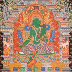 Green Tara (Temple) Thangka Painting