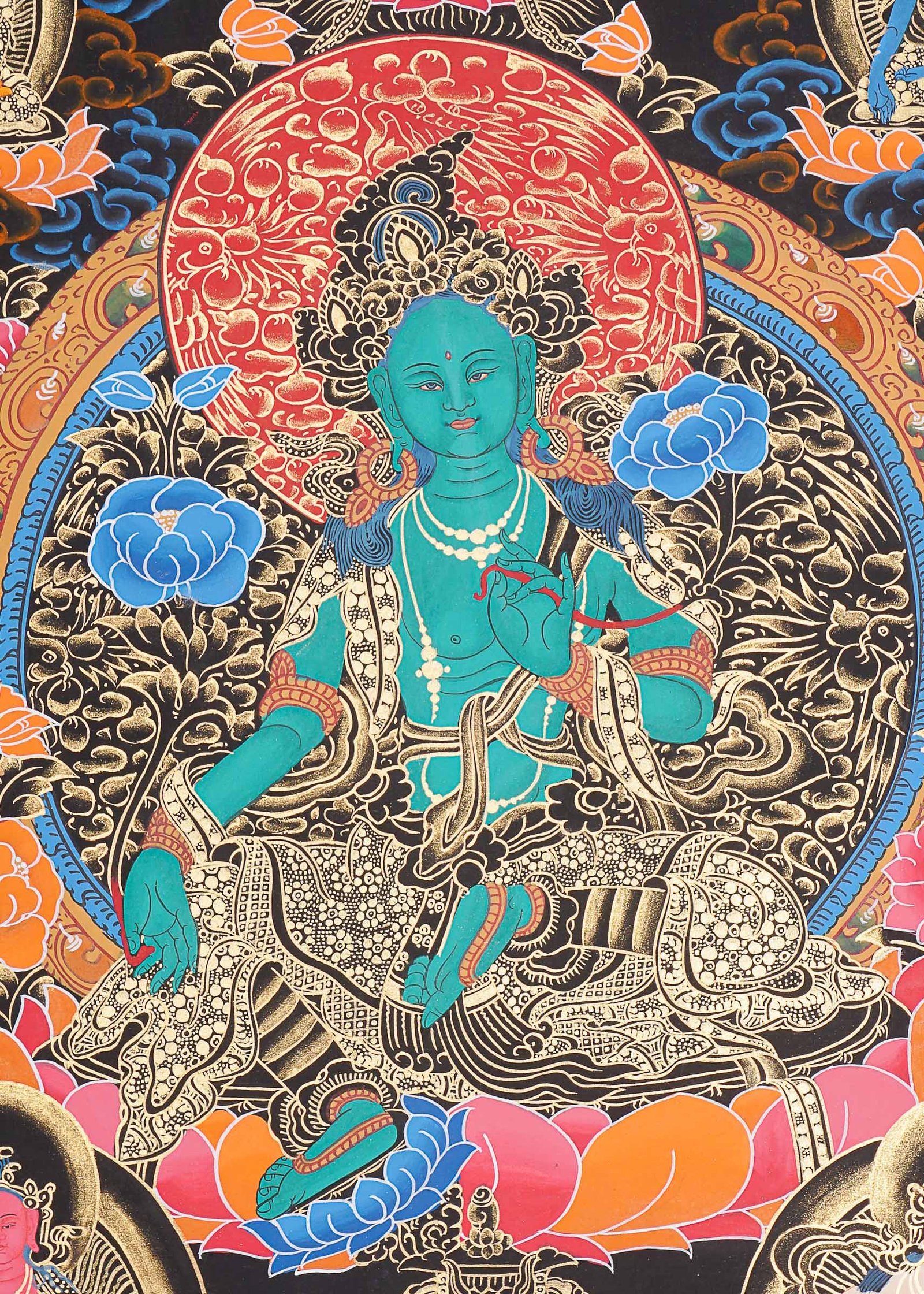 Green Tara Thangka Painting - Image 2