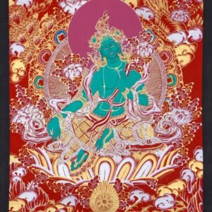 Green Tara Thangka | Hand painted art