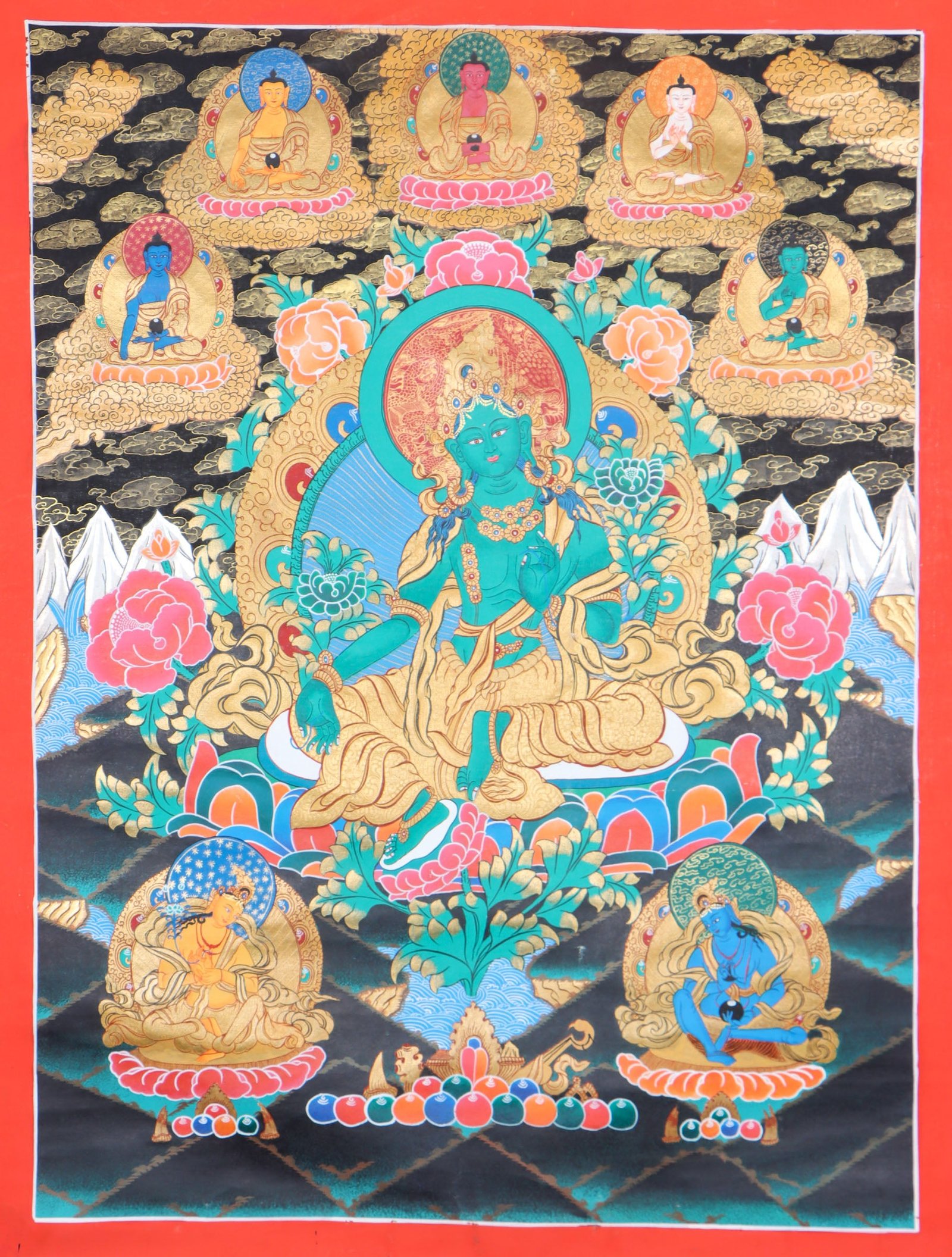 unique piece -Green Tara Thangka