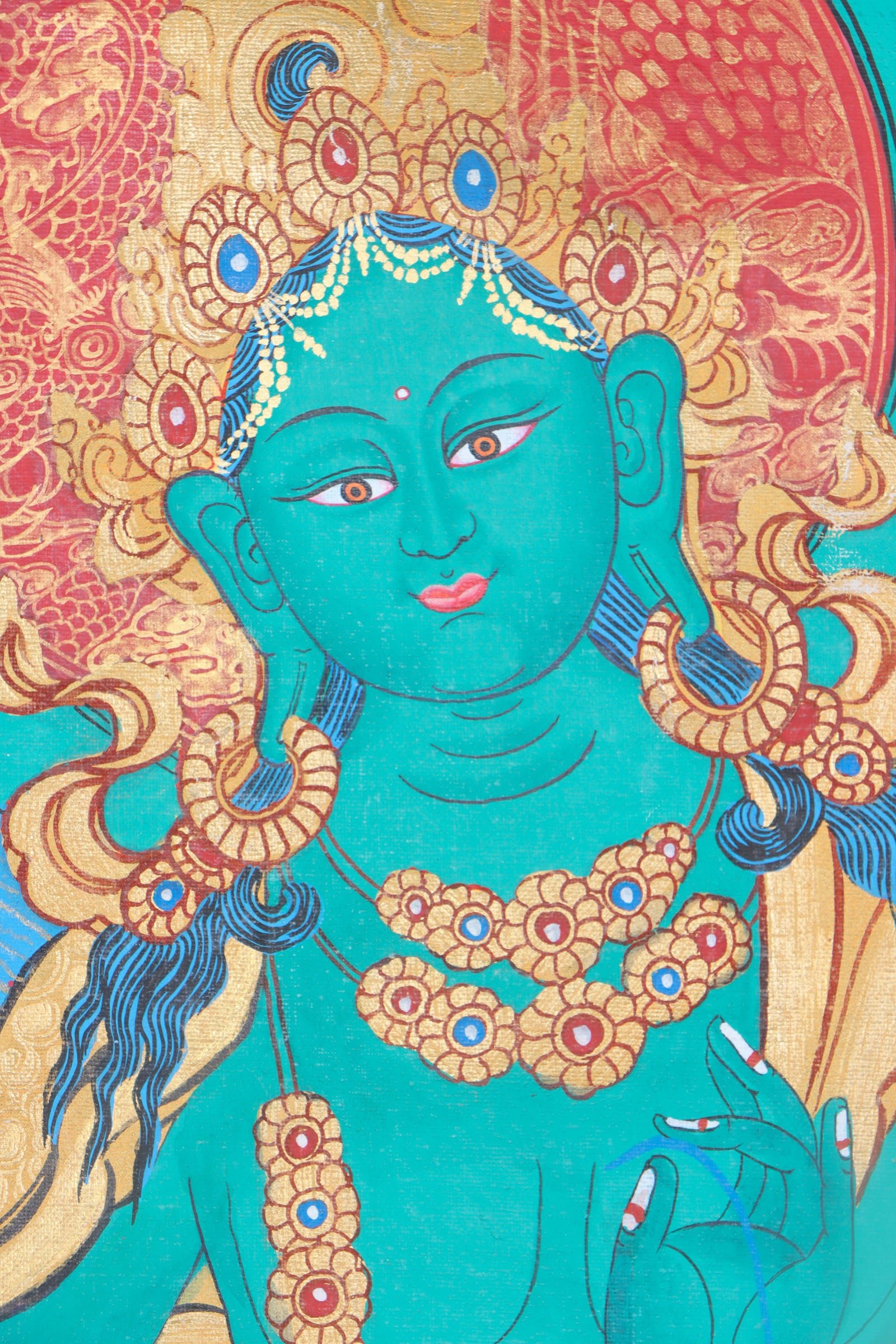 unique piece -Green Tara Thangka - Image 7