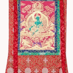 Green Tara Brocade Thangka Painting