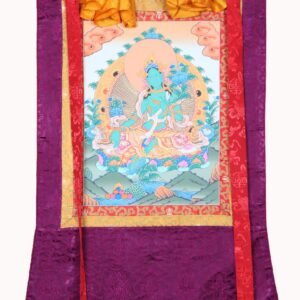 Green Tara Brocade Thangka Painting