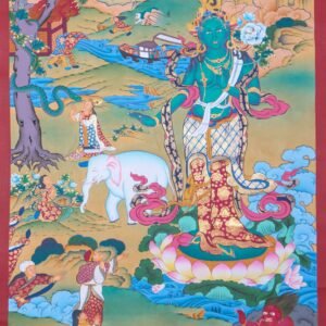 Standing Green Tara Thangka Painting