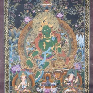 Handpainted Green Tara Thangka