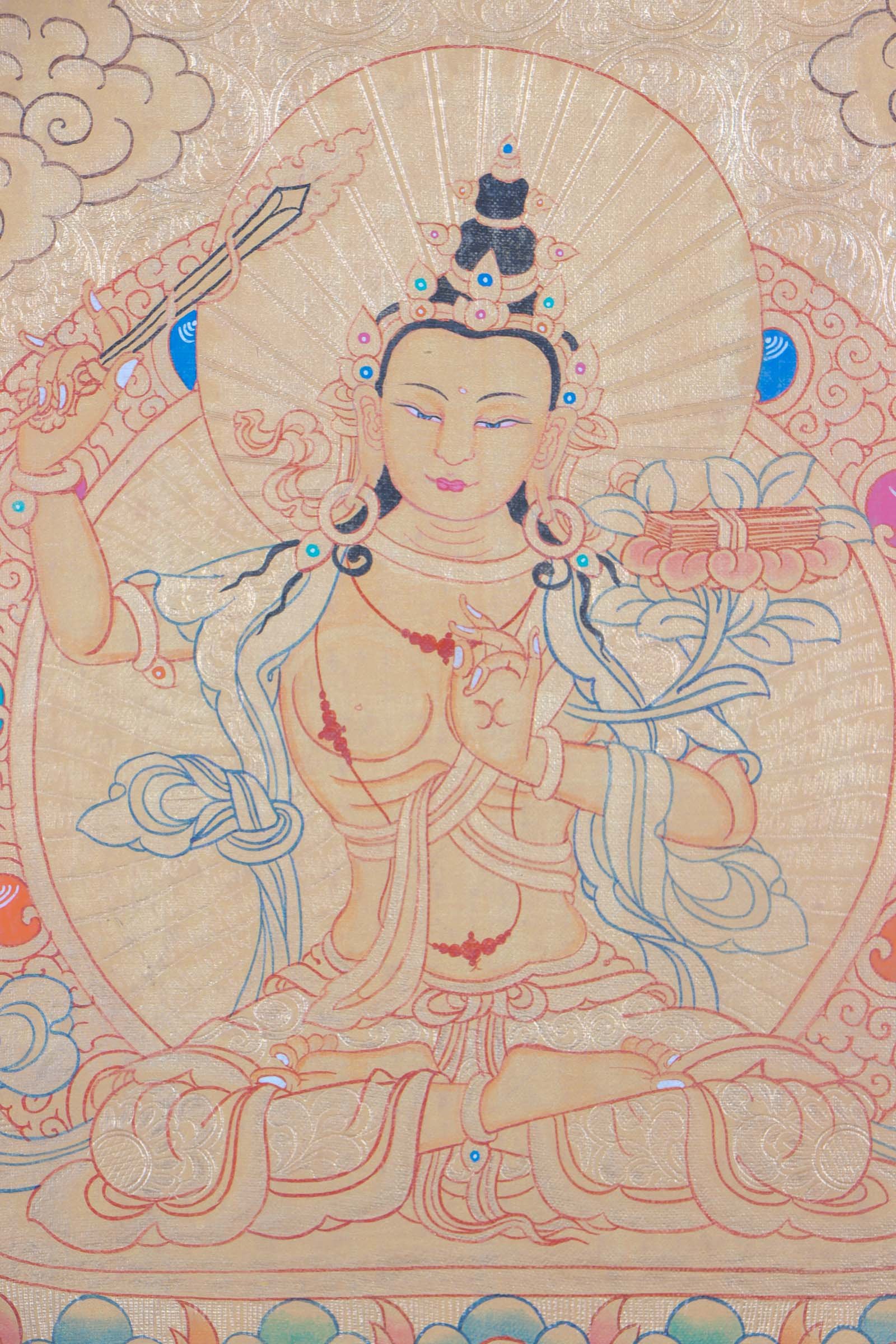 Manjushri Fully Gold Thangka - Image 3