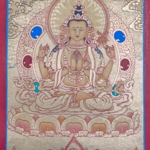 Golden Painting of 4 armed Chenrezig