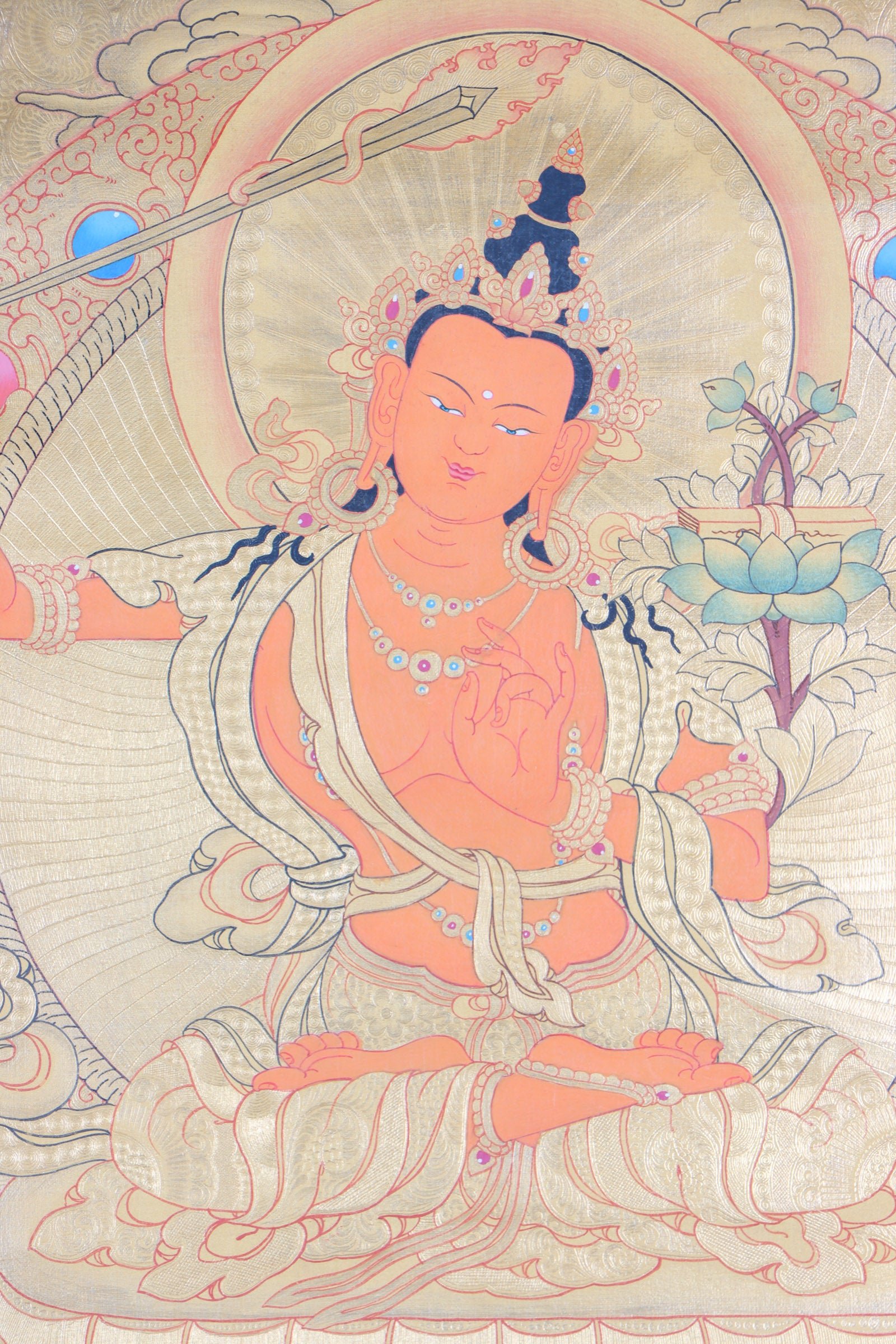 Manjushri Thangka Painting- Gold Art - Image 3