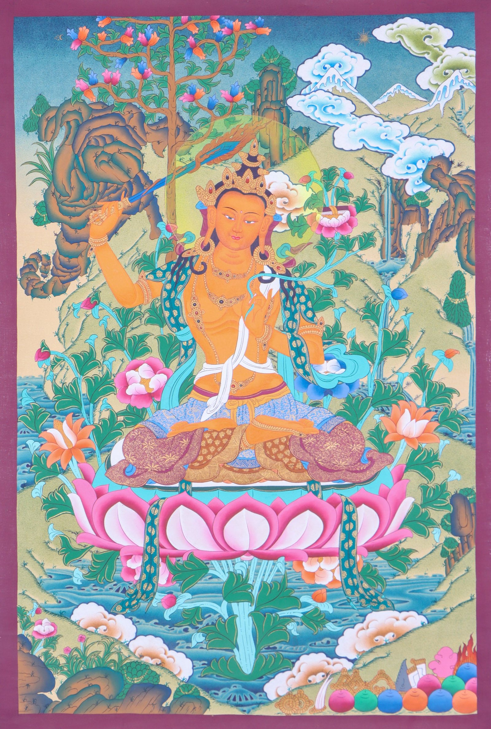 Manjushri Thangka Painting