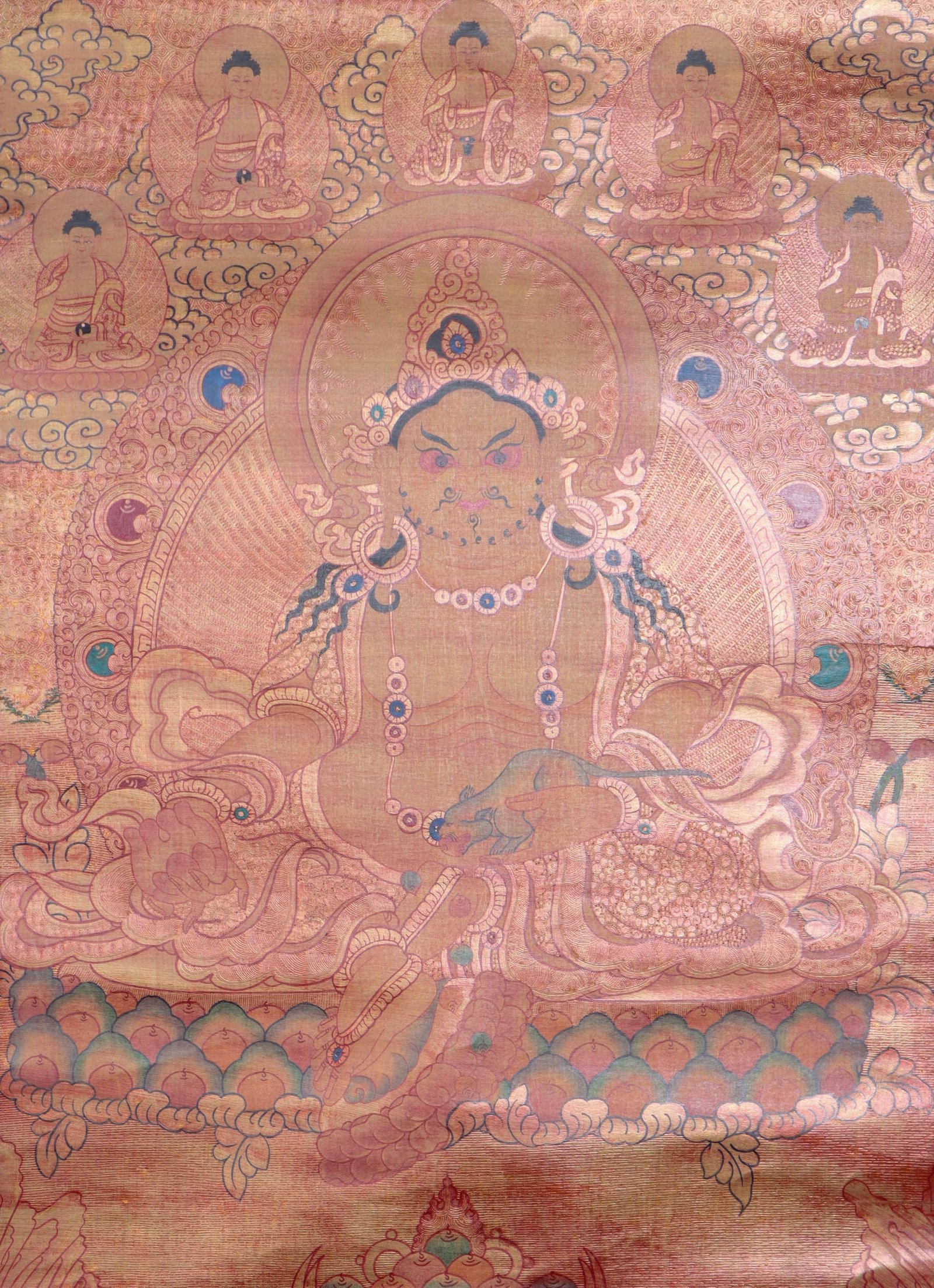 Antique Zambala Thangka Painting - Image 2
