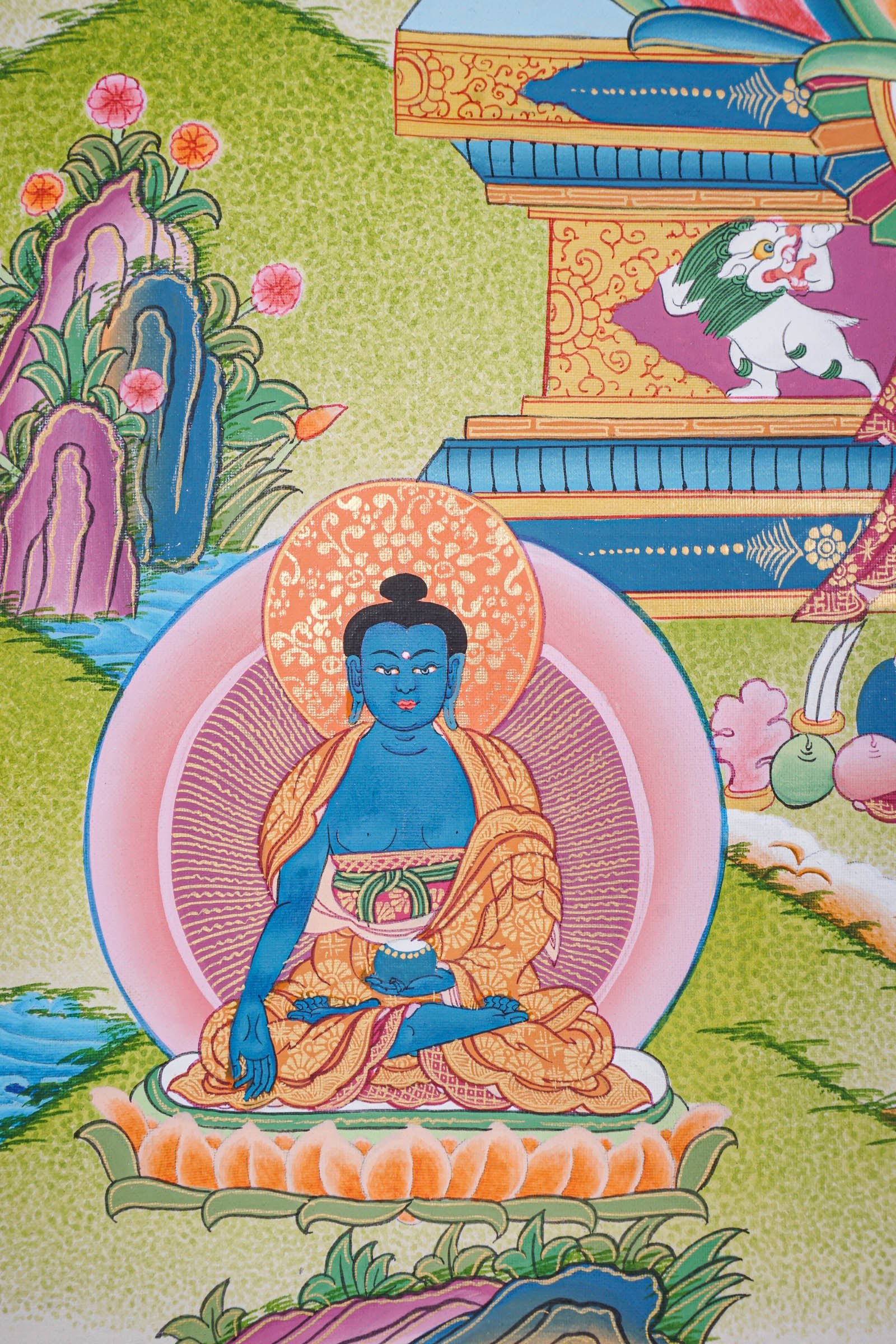 5 Shakyamuni Buddha Thangka Painting - Image 12