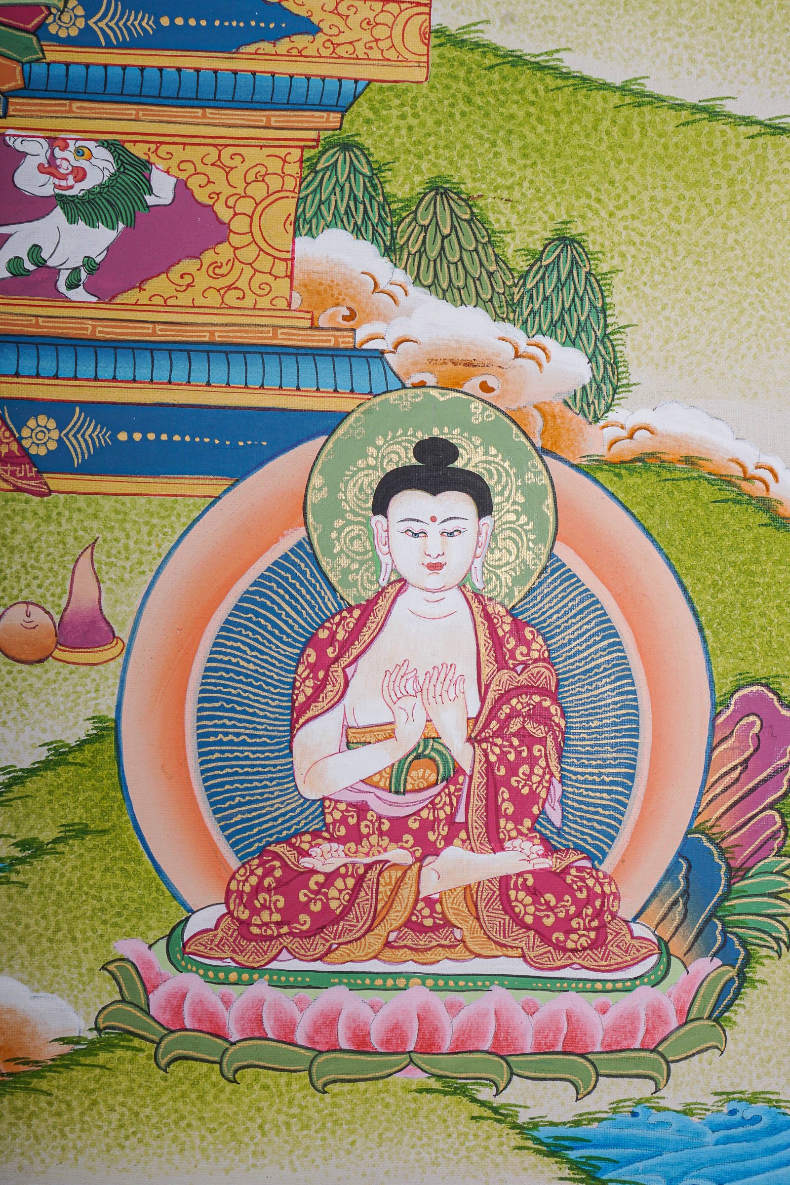 5 Shakyamuni Buddha Thangka Painting - Image 2