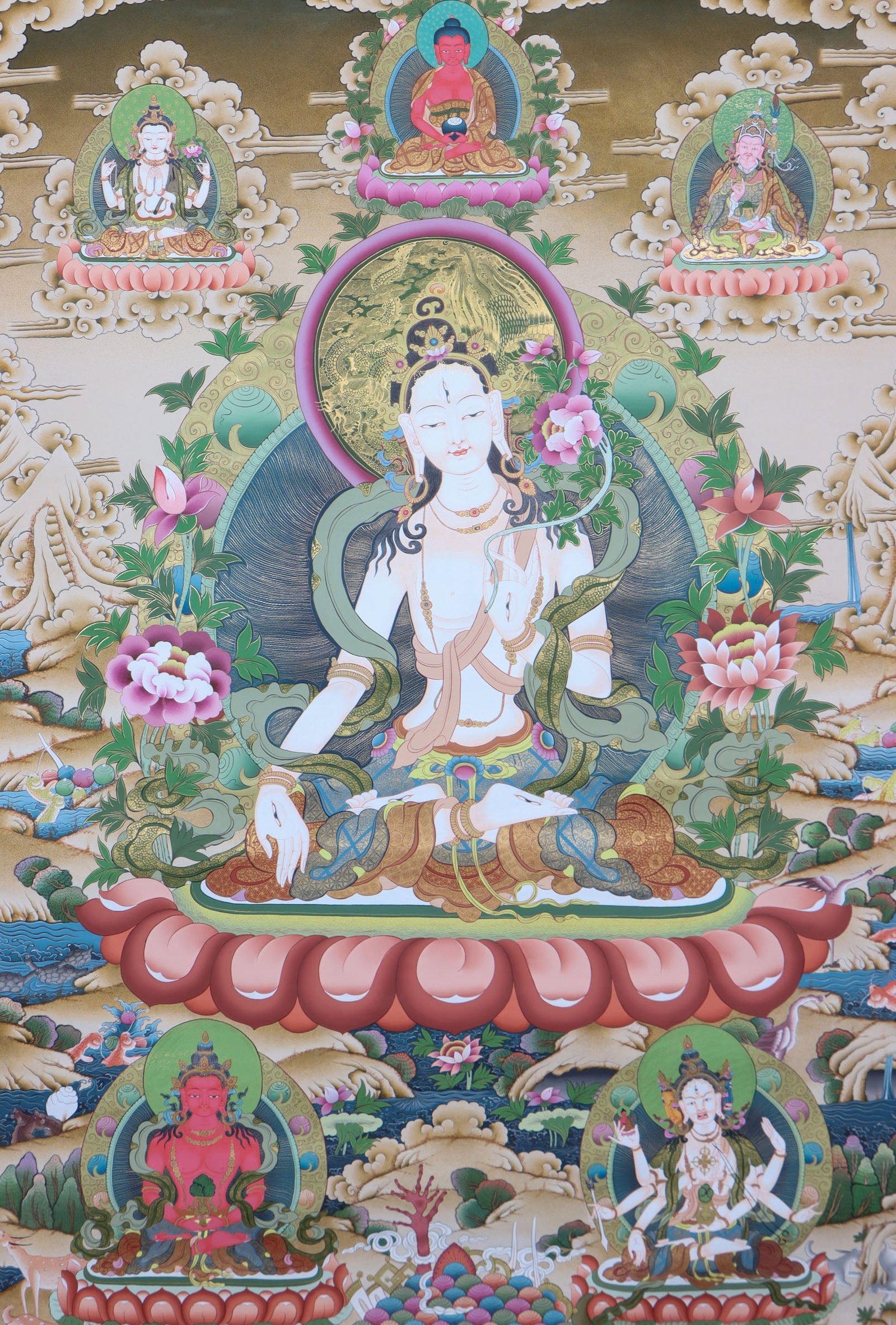White Tara Thangka Painting - Image 2