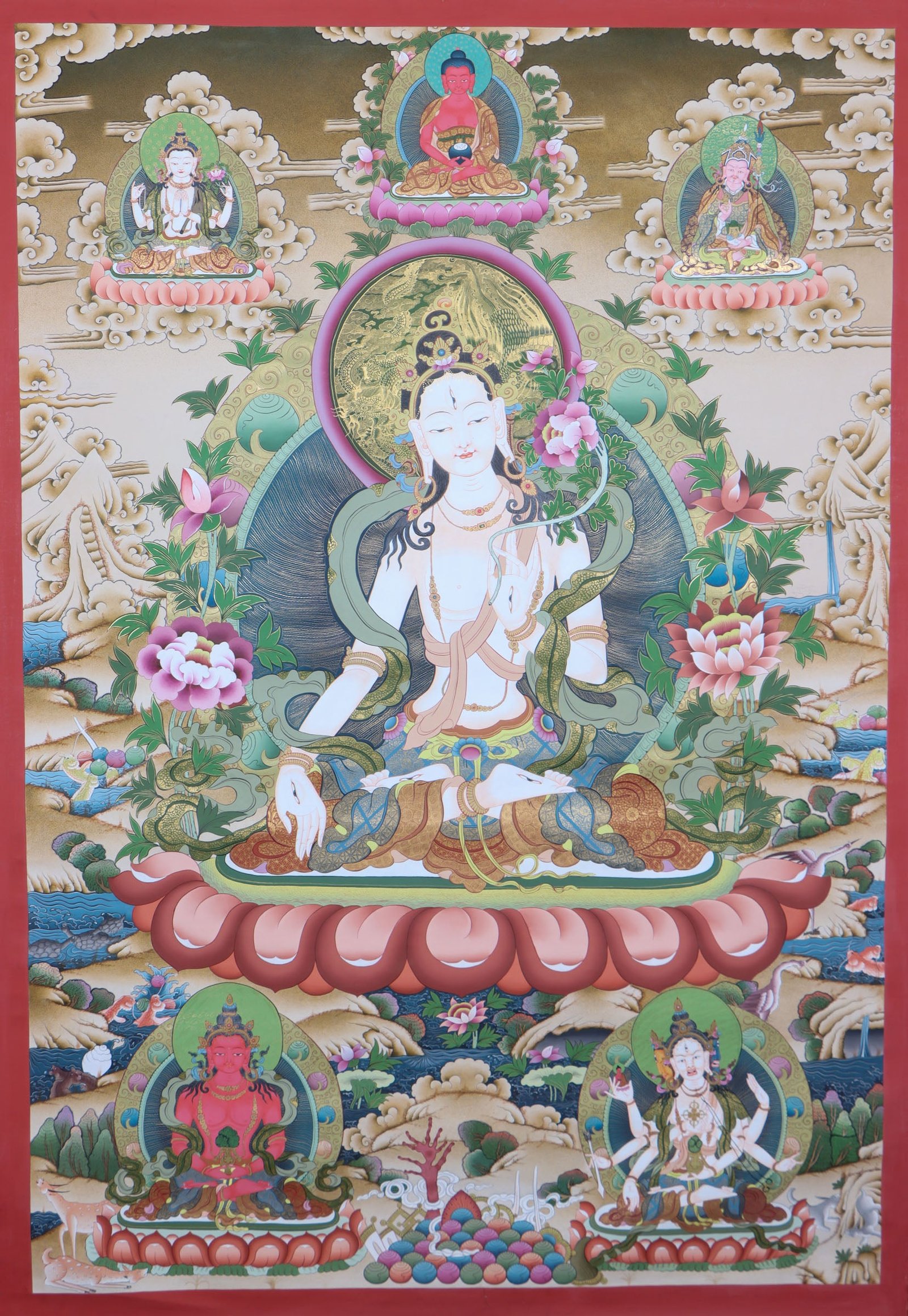 White Tara Thangka Painting