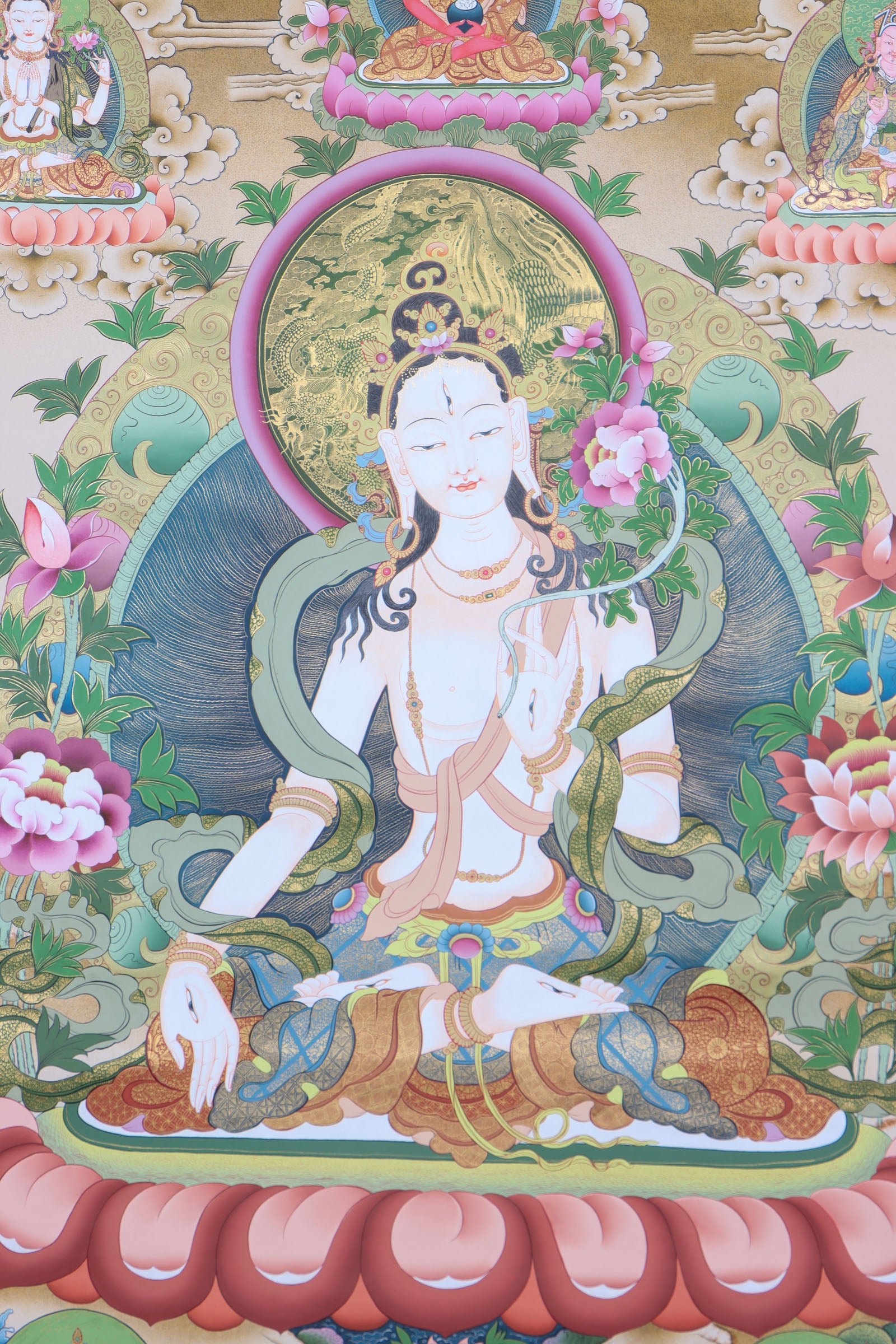 White Tara Thangka Painting - Image 3