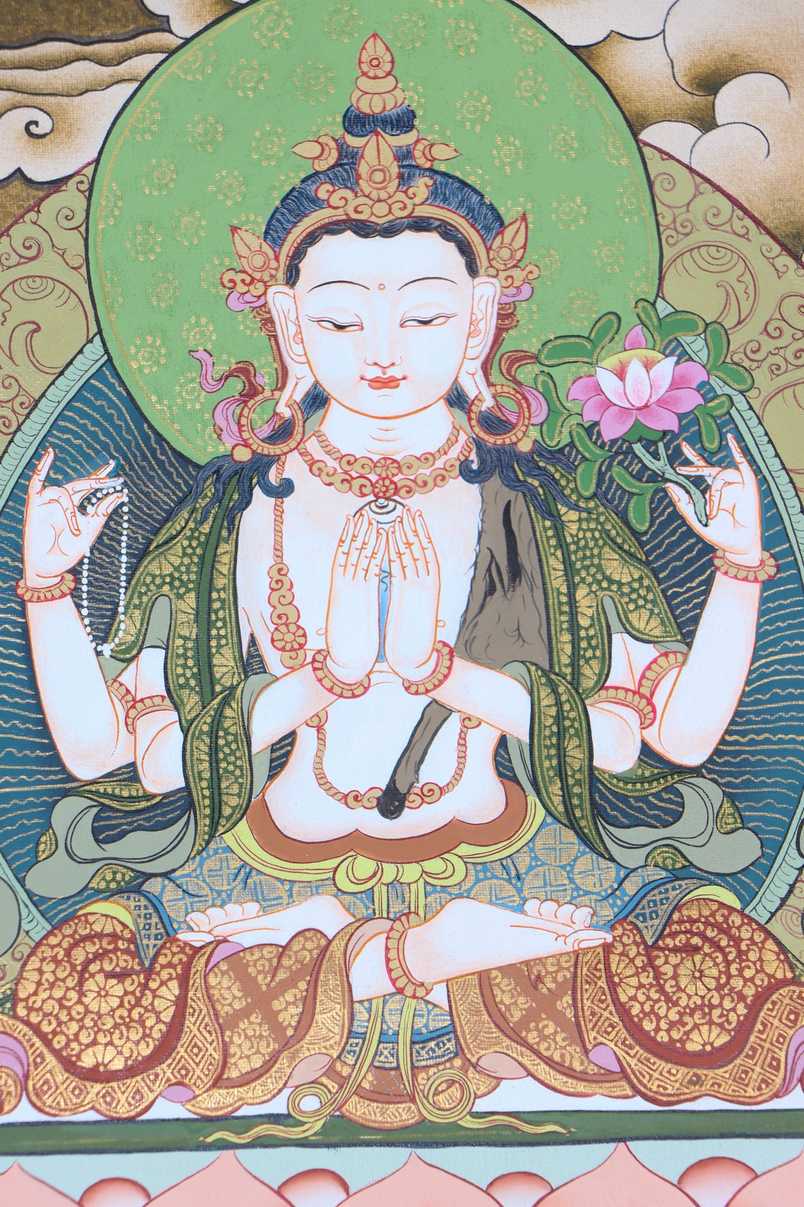 White Tara Thangka Painting - Image 8