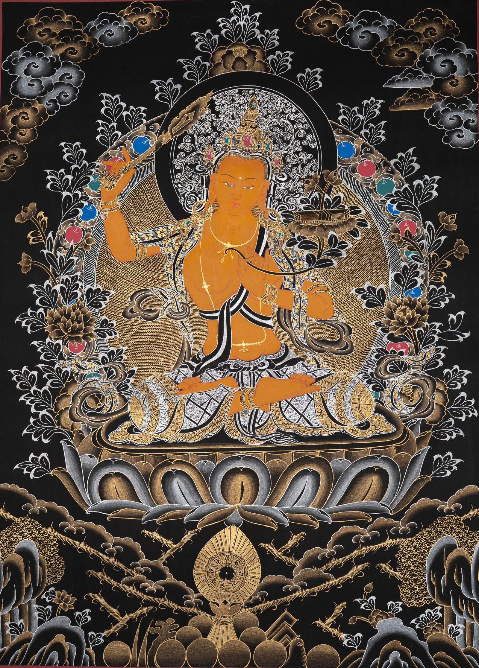Manjushri Thangka - Bodhisattva of Wisdom