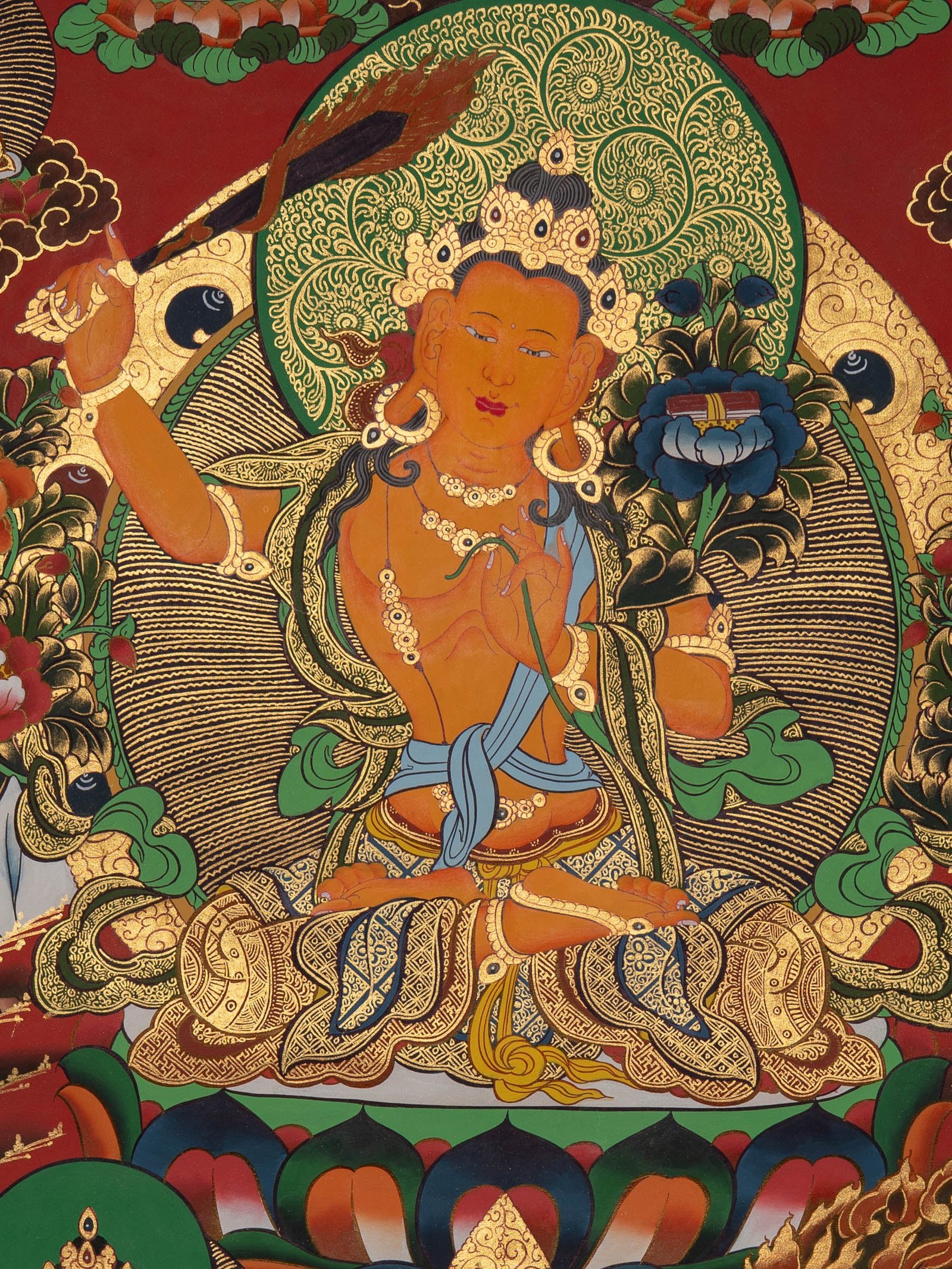 Manjushri Thangka – Bodhisattva of Wisdom - Image 2