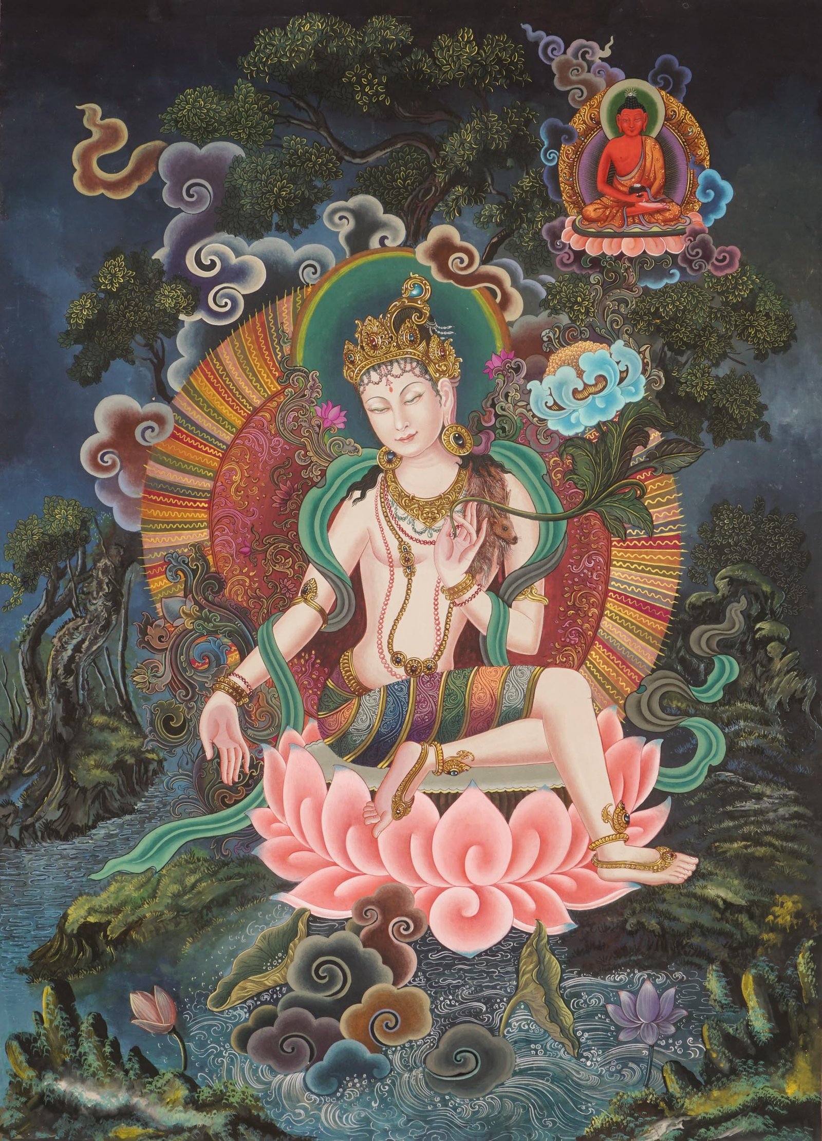 Chenrezig Newari Thangka Painting