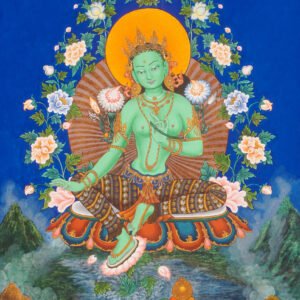 Newari Green Tara Thangka Painting