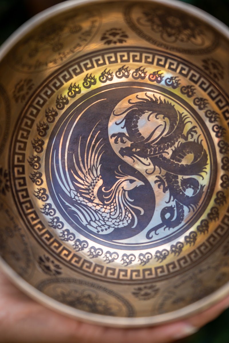 Phoenix and Dragon Yin Yang Singing Bowl - Image 2