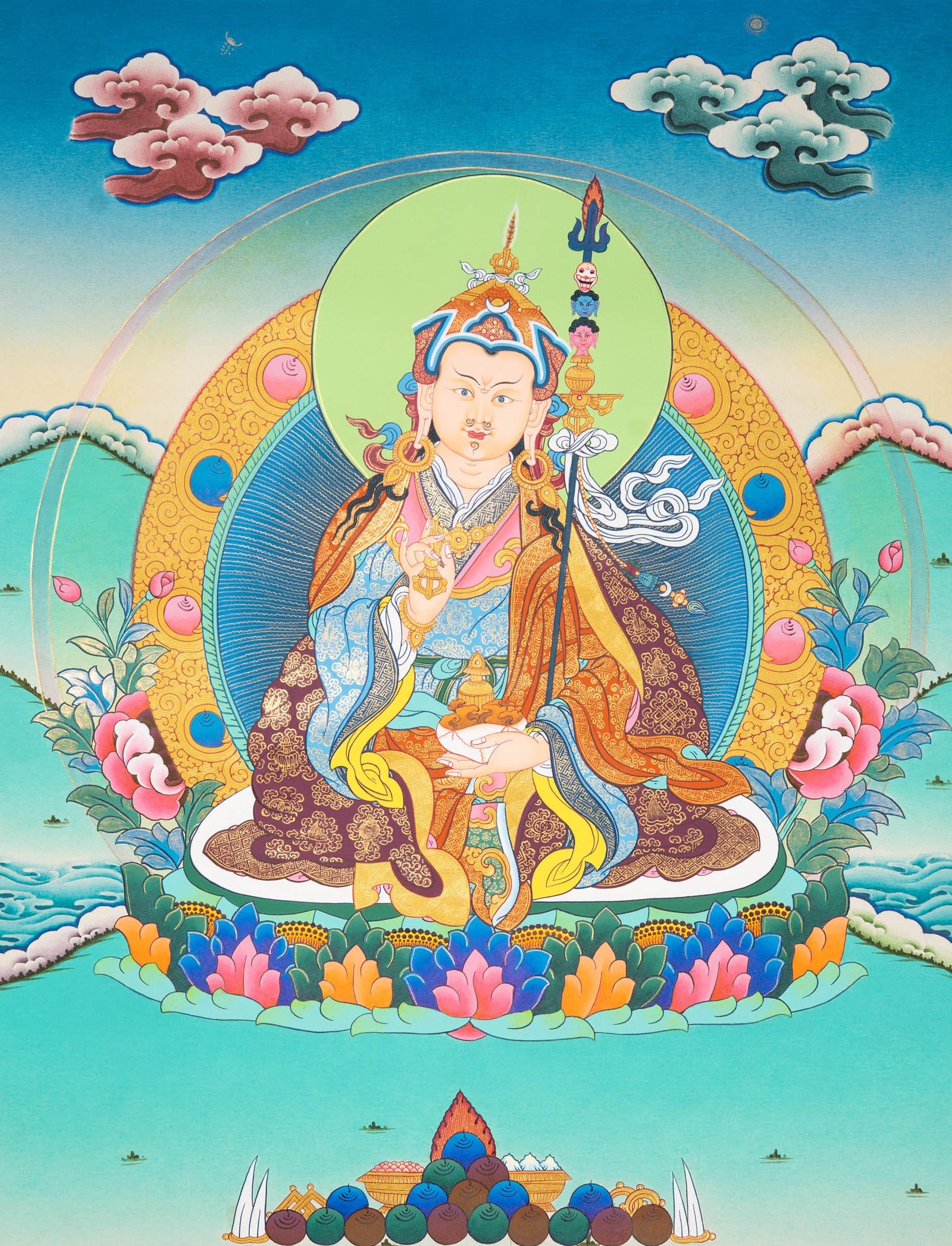 Handpainted Guru Rinpoche Thangka