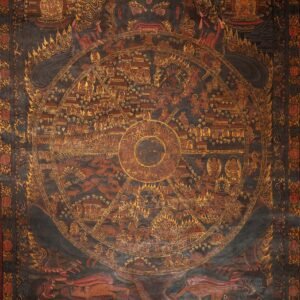 Wheel of Life (Bhavachakra) - Antique Tibetan Painting