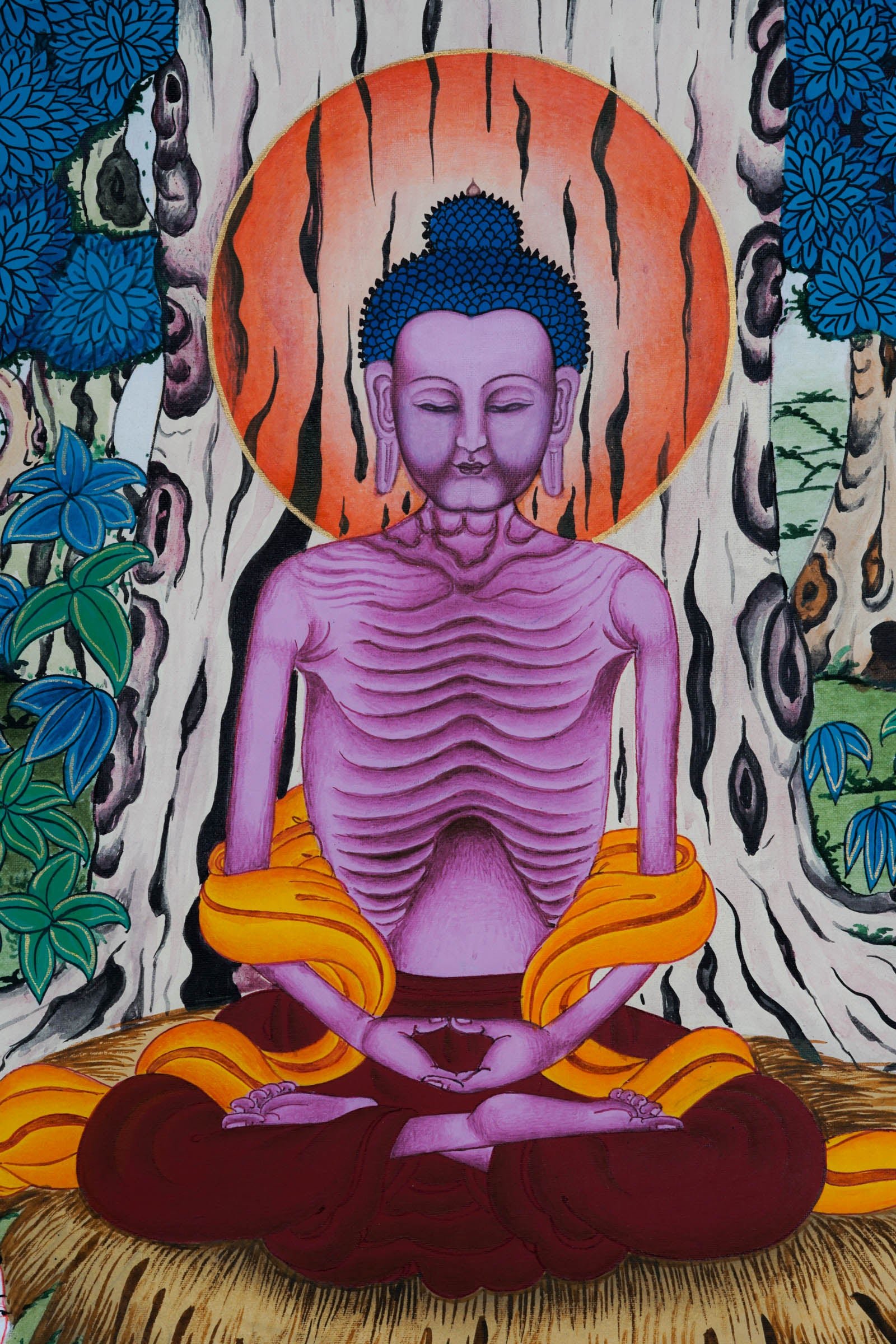 Handpainted Shakyamuni Buddha Thangka - Image 3