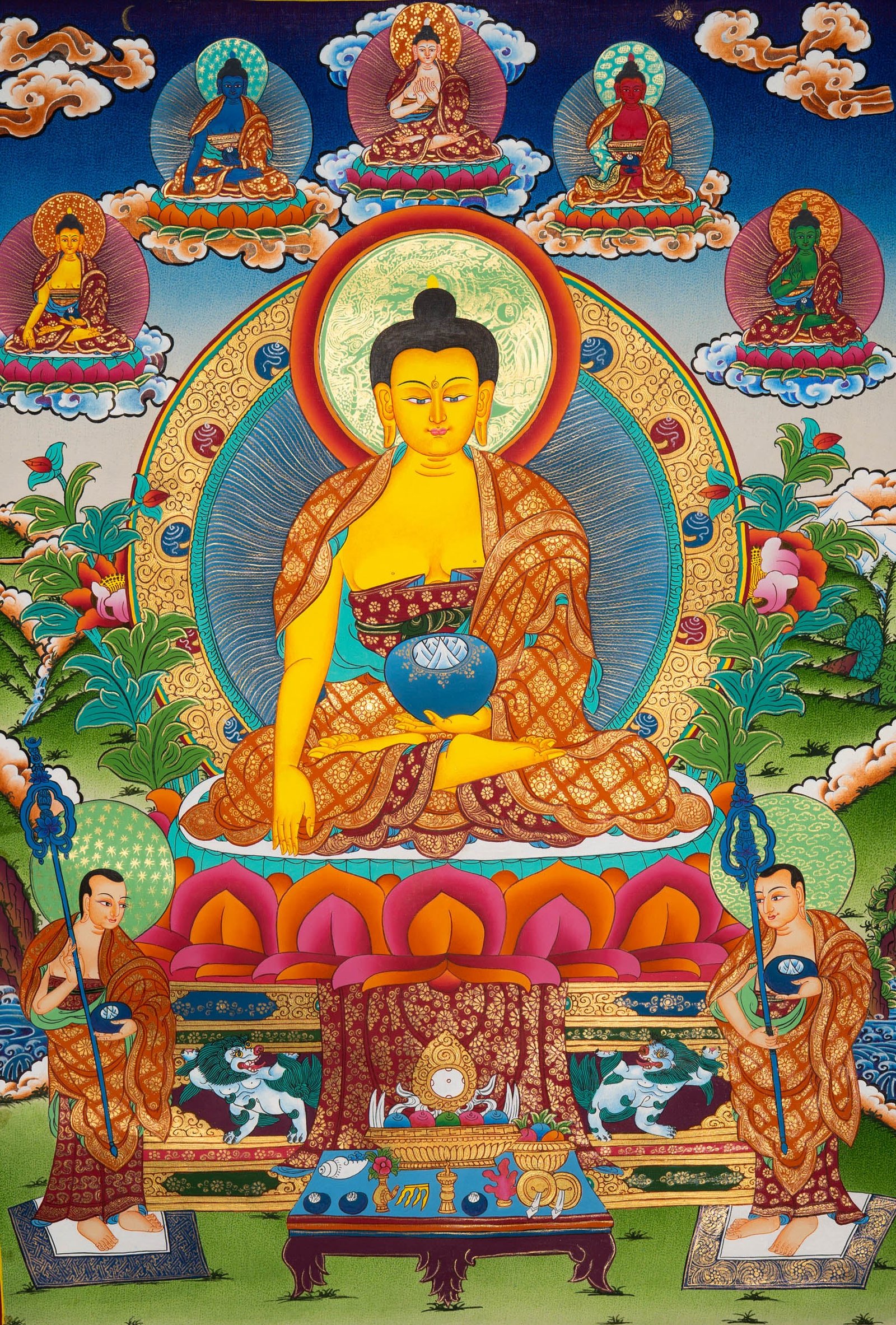 Handpainted Shakyamuni Buddha Thangka