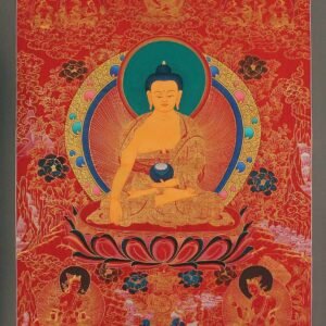Tibetan Thangka Painting of Shakyamuni Buddha