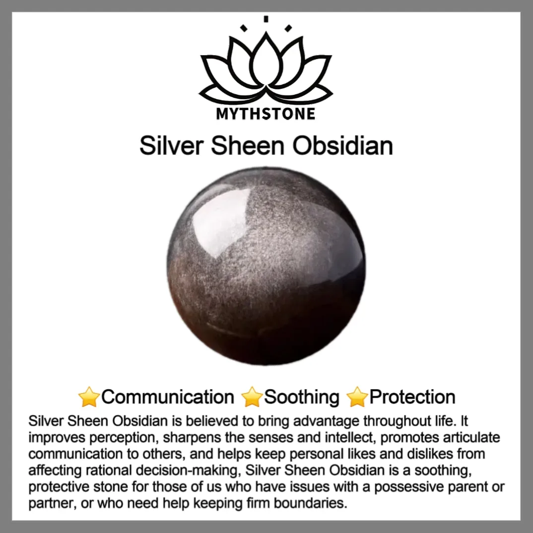 Mythstone Natural Silver Sheen Obsidian Lion Wrist Mala Protection Tassels Pocket Mala Car Decoration - Image 7