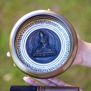 Singing Bowl with White Tara Engraved