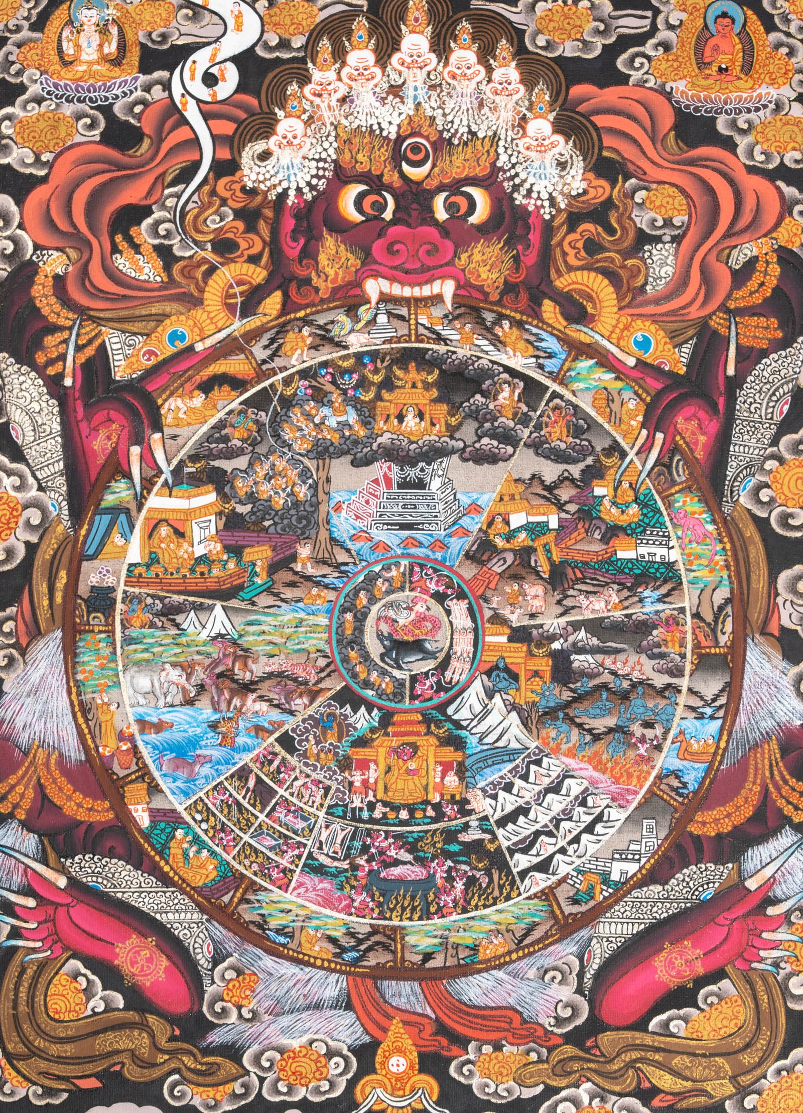Handpainted Wheel of Life Thangka - Image 3
