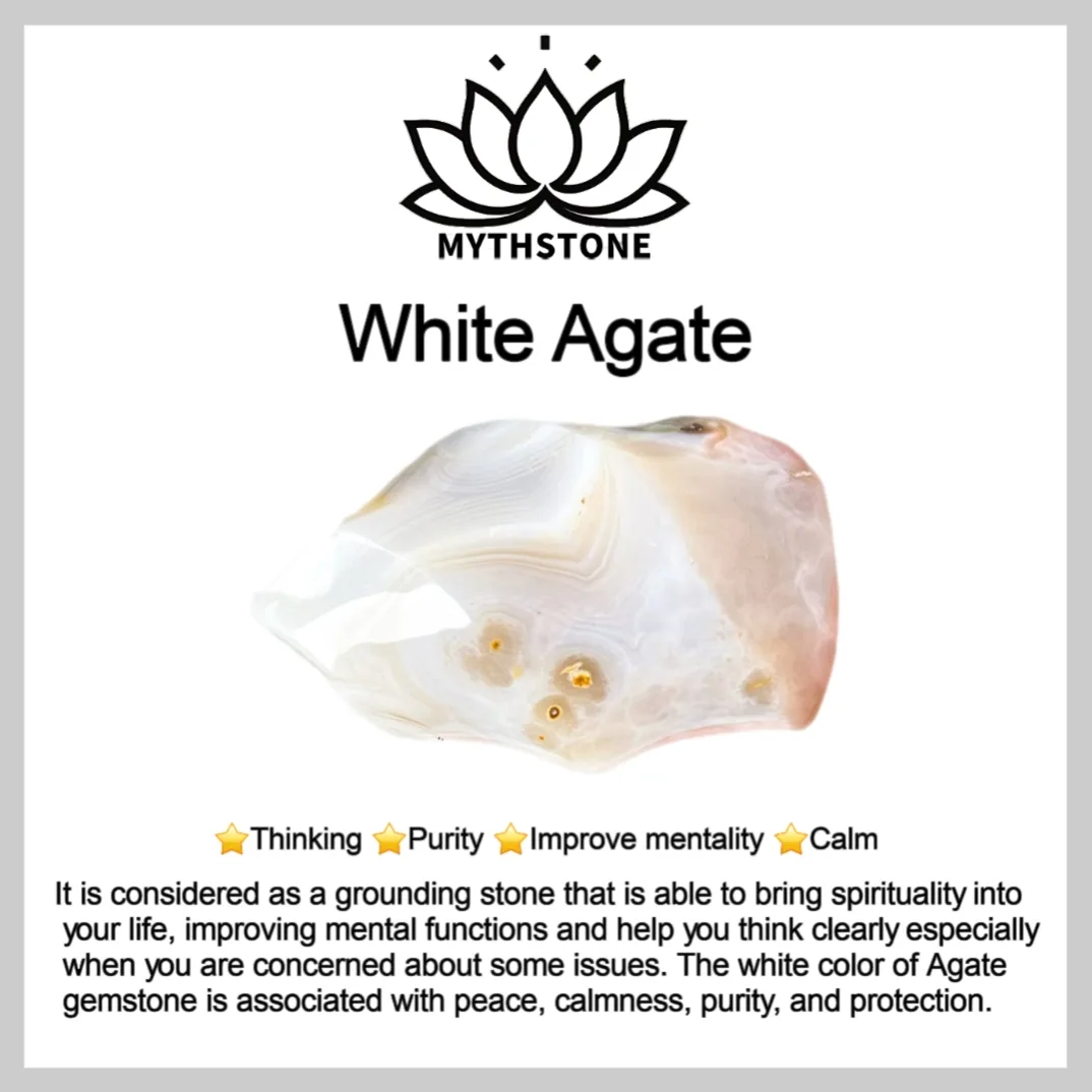 Mythstone 108 Mala Beads White Agate Amethyst Black Glitter Stone Protection Bracelet - Image 13