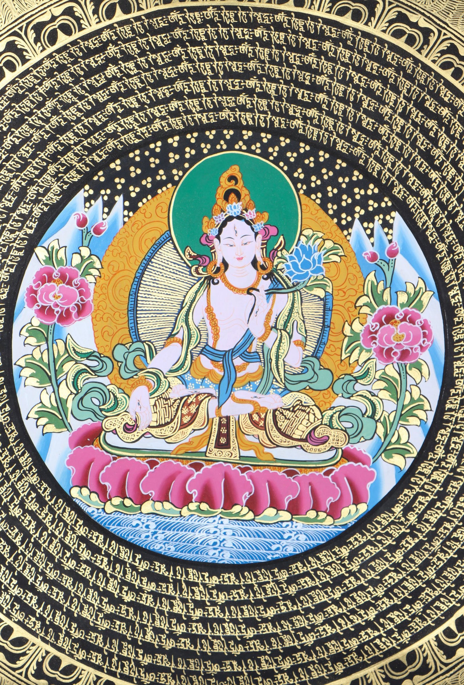 White Tara Mandala Thangka - Image 3
